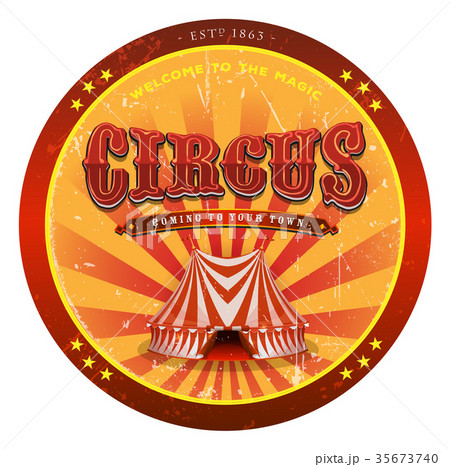 Circus Banner With Grunge Texture 35673740