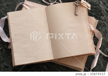 pages opened vintage book on green marble pages opened vintage book on green marble 35674537