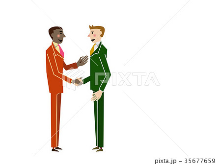 握手するビジネスパーソン ビジネス ビジネスマンのイラスト素材
