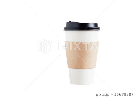 paper cup on white background. 35678587