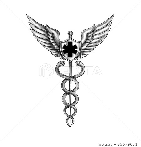 Caduceus Pilot Wings EMT Star Tattoo 35679651