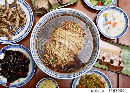 Chinese style soup noodles Chinese style soup noodles 35680094