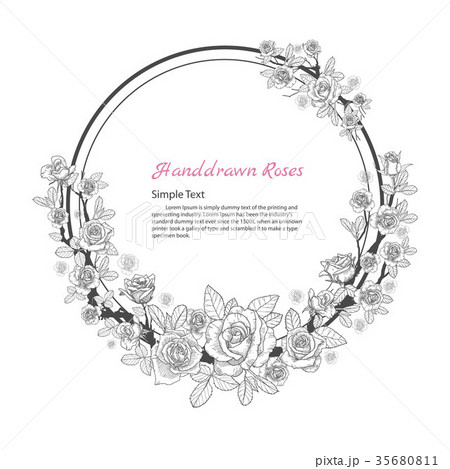 Flower frame of rose. 35680811