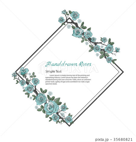 Flower frame of rose. Flower frame of rose. 35680821