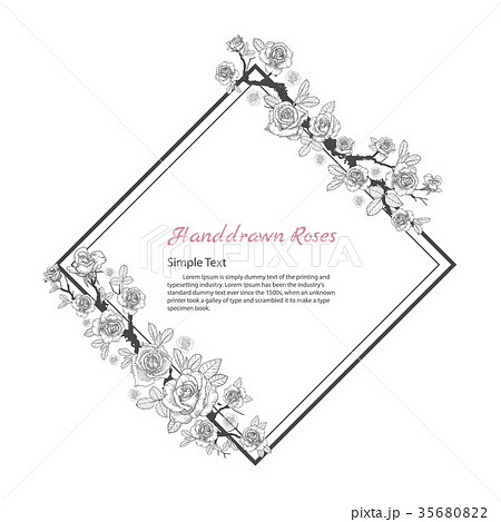 Flower frame of rose. 35680822