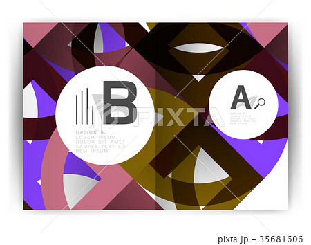 Geometric a4 annual report cover print template 35681606