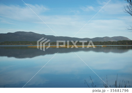 View of Bruny Island beach in the late afternoon. 35681796