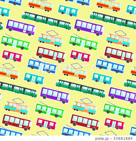 Kids pattern with cartoon flat city transport 35681884