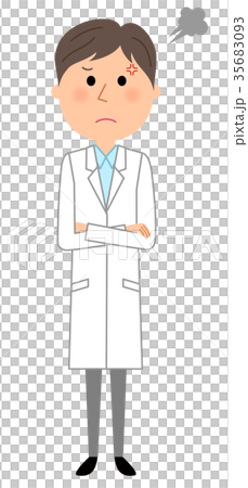 Men in white coat get angry 35683093