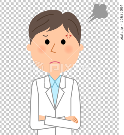 Men in white coat get angry 35683094