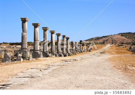 Decumanus Maximus Street, Volubilis, Morocco 35683892