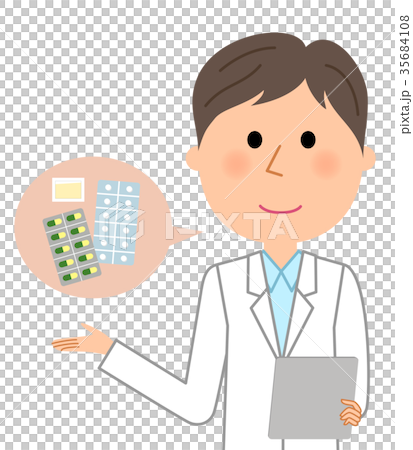 Male in white coat prescription 35684108