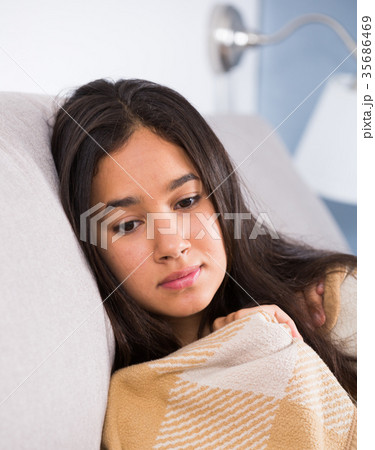 Teenager girl depression at home 35686469