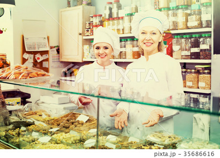 Two female sellers in confectionery Two female sellers in confectionery 35686616
