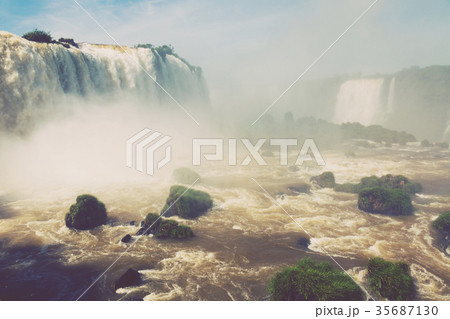 Waterfall Cataratas del Iguazu on Iguazu River, Brazil 35687130