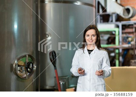 Portrait of ordinary efficient female engineer Portrait of ordinary efficient female engineer 35688159