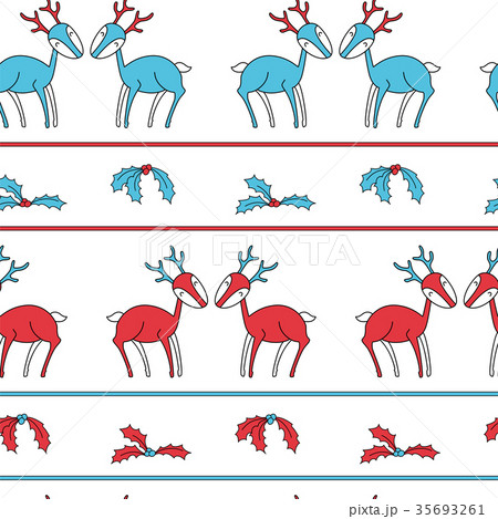 Christmas stripes seamless pattern with deers 35693261