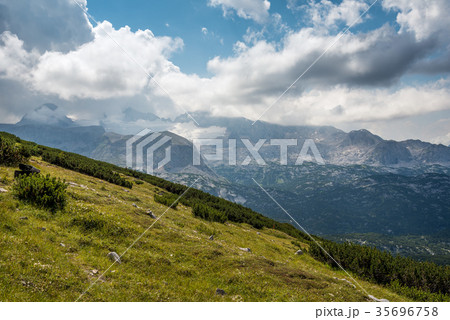 Scenic view of alps mountains a sunny day  35696758