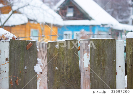 Snow house in winter dreamland at dawn in forest 35697200