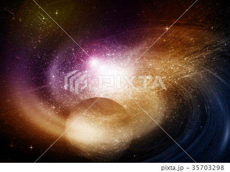 Stars, dust and gas nebula in a far galaxy Stars, dust and gas nebula in a far galaxy 35703298