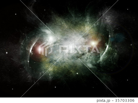 Stars, dust and gas nebula in a far galaxy 35703306