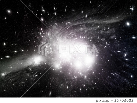 Stars, dust and gas nebula in a far galaxy Stars, dust and gas nebula in a far galaxy 35703602