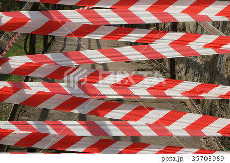 red white plastic band stop red white plastic band stop 35703989
