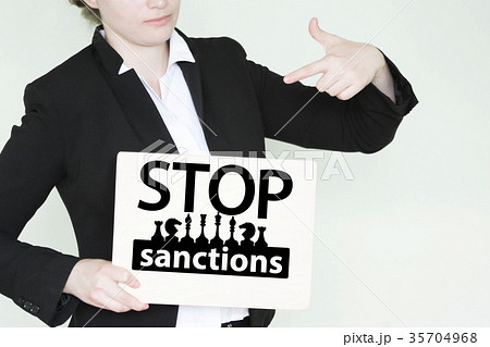 stop sanctions concept. inscription on stop sanctions concept. inscription on 35704968