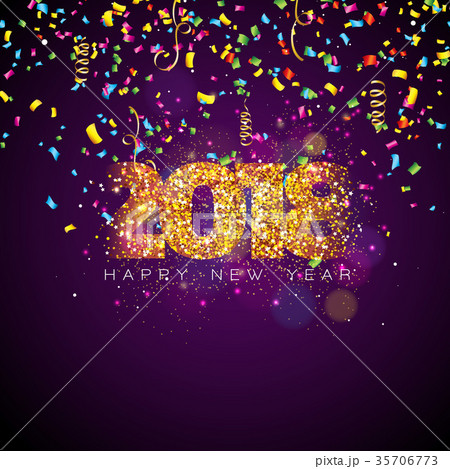 Vector Happy New Year 2018 Illustration on Shiny 35706773
