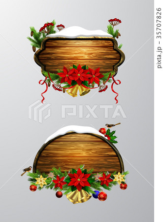 Vector wooden christmas board Vector wooden christmas board 35707826