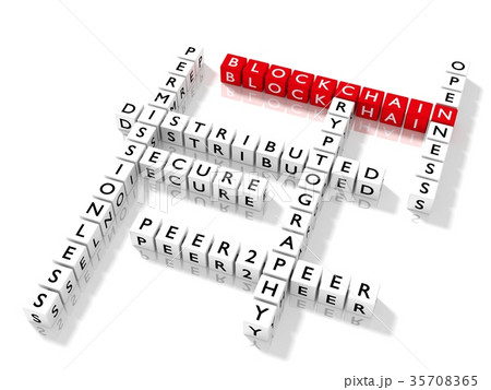 Blockchain keywords arranged in a crossword puzzle 35708365