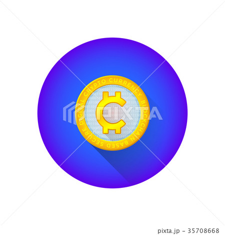 vector cryptocurrency global symbol icon. 35708668