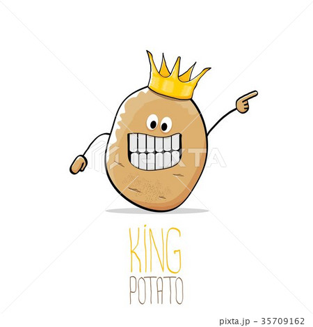 vector funny cartoon cool cute brown smiling king 35709162