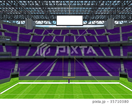 Modern American football Stadium with purple seats Modern American football Stadium with purple seats 35710380