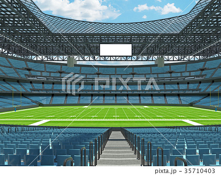 American football Stadium with sky blue seats 35710403