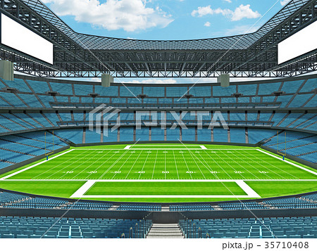 American football Stadium with sky blue seats 35710408