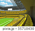 Modern American football Stadium with yellow seats 35710430