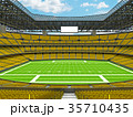 Modern American football Stadium with yellow seats 35710435