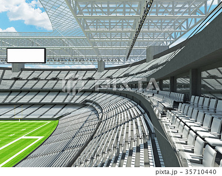 Modern American football Stadium with white seats 35710440