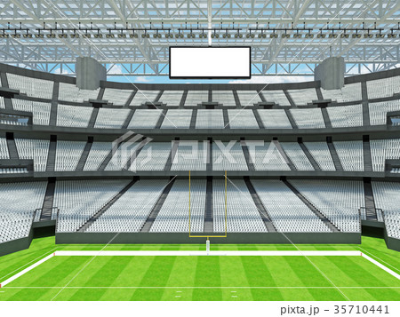 Modern American football Stadium with white seats 35710441