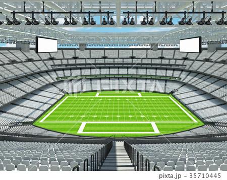 Modern American football Stadium with white seats 35710445