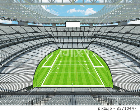Modern American football Stadium with white seats 35710447