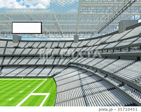 Modern American football Stadium with white seats 35710451