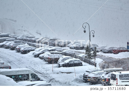 Winter snowy parking 35711680