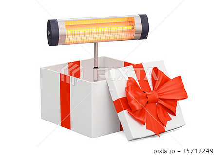 Gift concept, infrared heater inside gift box 35712249