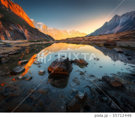 Amazing scene with Himalayan mountains 35712446