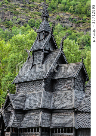 Borgund Stave church. Built in 1180 to 1250, Borgund Stave church. Built in 1180 to 1250, 35712998