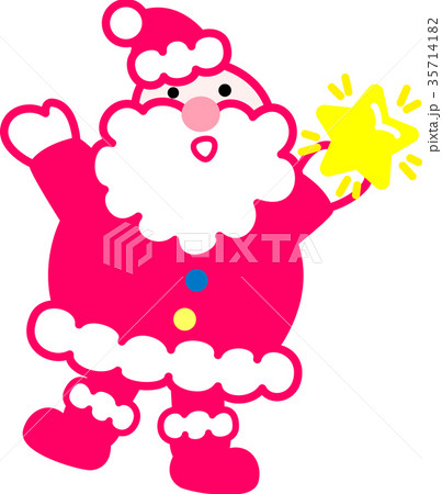 サンタクロース　クリスマス　星　ぴんく 35714182