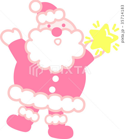 サンタクロース　クリスマス　星　ぴんく 35714183