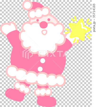 サンタクロース　クリスマス　星　ぴんく 35714183